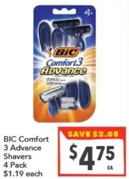 Supa Valu BIC Comfort3 Advance Shavers offer