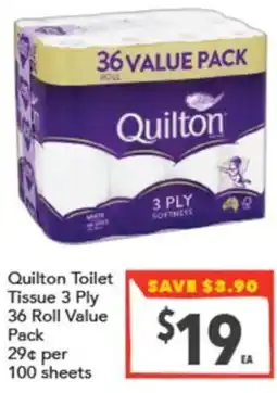 Supa Valu Quilton Toilet Tissue 3 Ply 36 Roll Value Pack offer