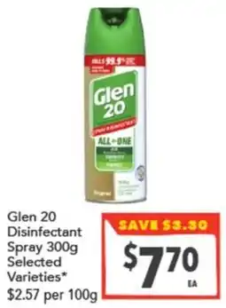 Supa Valu Glen 20 Disinfectant Spray offer