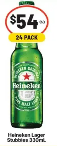 Supa Valu Heineken Lager Stubbies offer