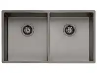 Designer Appliances Oliveri ‘Spectra’ Double Bowl Gunmetal Sink offer