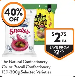 Foodworks The Natural Confectionery Co. or Pascall Confectionery offer
