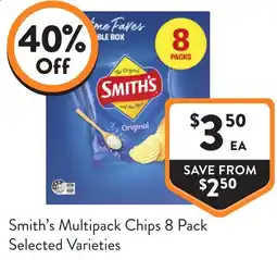 Foodworks Smith's Multipack Chips offer