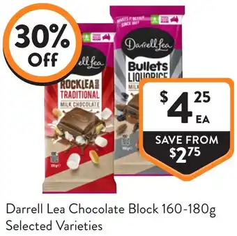 Foodworks Darrell Lea Chocolate Block offer