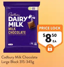 Foodworks Cadbury Milk Chocolate Large Block offer