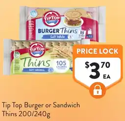 Foodworks Tip Top Burger or Sandwich Thins offer
