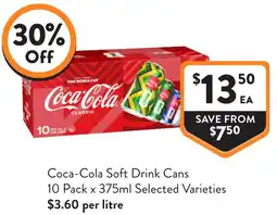 Foodworks Coca-Cola Soft Drink Cans offer