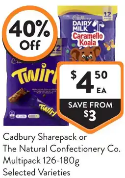 Foodworks Cadbury Sharepack or The Natural Confectionery Co. Multipack offer