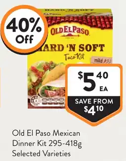 Foodworks Old El Paso Mexican Dinner Kit offer
