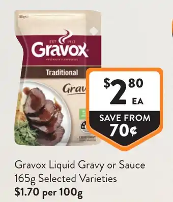 Foodworks Gravox Liquid Gravy or Sauce offer