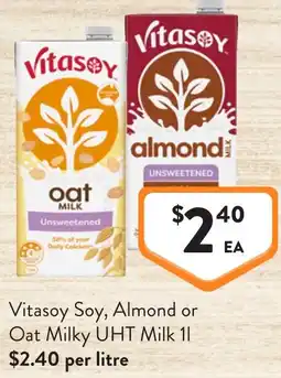 Foodworks Vitasoy Soy, Almond or Oat Milky UHT Milk offer