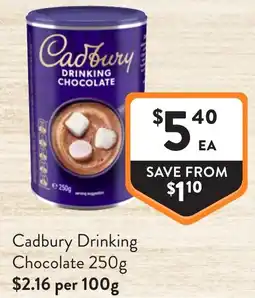 Foodworks Cadbury Drinking Chocolate offer