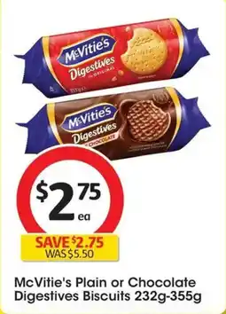 Coles McVities Plain or Chocolate Digestives Biscuits offer