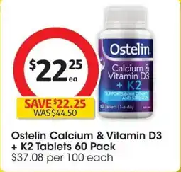 Coles Ostelin Calcium & Vitamin D3 + K2 Tablets offer