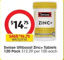 Coles Swisse Ultiboost Zinc+ Tablets offer
