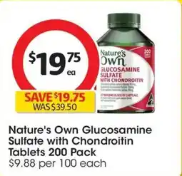 Coles Natures Own Glucosamine Sulfate with Chondroitin Tablets offer