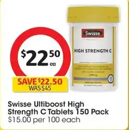 Coles Swisse Ultiboost High Strength C Tablets offer