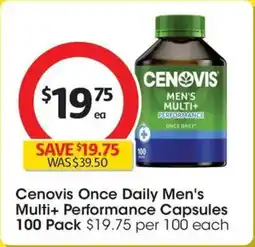 Coles Cenovis Once Daily Mens Multi+ Performance Capsules offer
