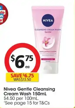 Coles Nivea Gentle Cleansing Cream Wash offer