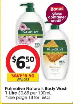 Coles Palmolive Naturals Body Wash offer