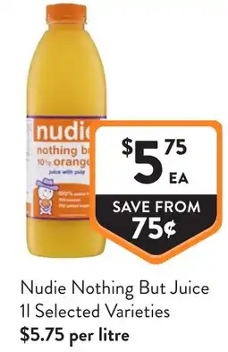 Foodworks Nudie Nothing But Juice offer