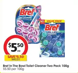 Coles Bref In The Bowl Toilet Cleaner Two Pack offer