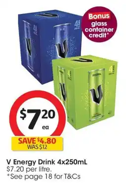 Coles V Energy Drink offer