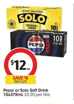 Coles Pepsi or Solo Soft Drink offer
