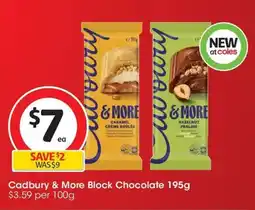 Coles Cadbury & More Block Chocolate offer