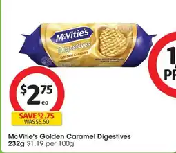 Coles McVities Golden Caramel Digestives offer