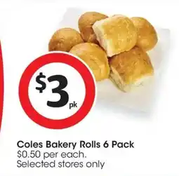 Coles Coles Bakery Rolls offer