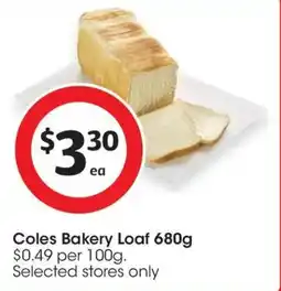 Coles Coles Bakery Loaf offer
