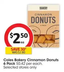 Coles Coles Bakery Cinnamon Donuts offer