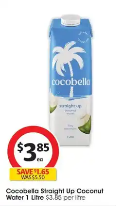 Coles Cocobella Straight Up Coconut Water offer