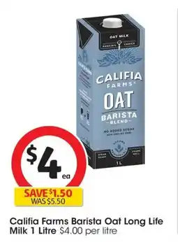 Coles Califia Farms Barista Oat Long Life Milk offer