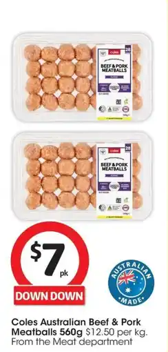 Coles Coles Australian Beef & Pork Meatballs offer