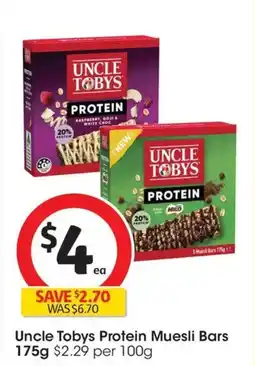 Coles Uncle Tobys Protein Muesli Bars offer