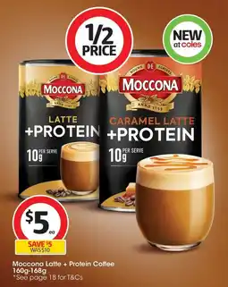 Coles Moccona Latte + Protein Coffee offer