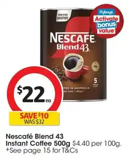 Coles Nescafé Blend 43 Instant Coffee offer