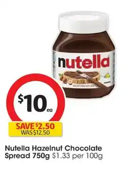 Coles Nutella Hazelnut Chocolate Spread offer