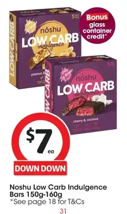 Coles Noshu Low Carb Indulgence Bars offer