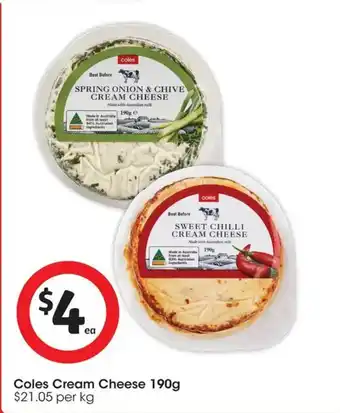 Coles Coles Cream Cheese offer