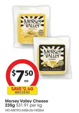 Coles Mersey Valley Cheese offer