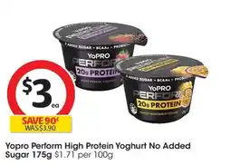 Coles Yopro Perform High Protein Yoghurt No Added Sugar offer