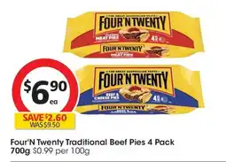 Coles Four N Twenty Traditional Beef Pies offer