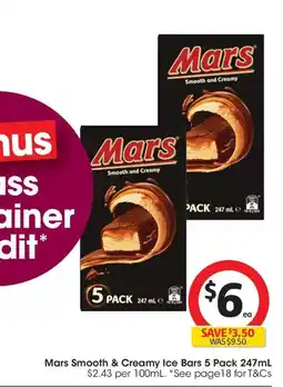Coles Mars Smooth & Creamy Ice Bars offer