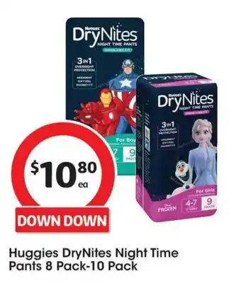 Coles Huggies DryNites Night Time Pants offer