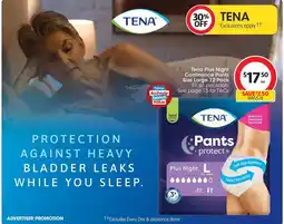 Coles Tena plus night continence pants offer