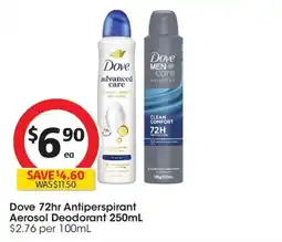 Coles Dove 72hr Antiperspirant Aerosol Deodorant offer