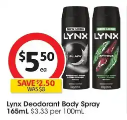 Coles Lynx Deodorant Body Spray offer